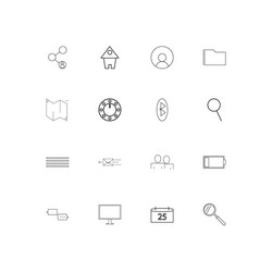 user interface linear thin icons set outlined vector image