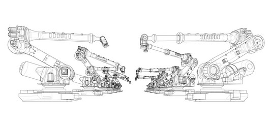 a industral robots manipulators vector