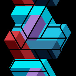 abstract background 3d cubes cubic elements vector image