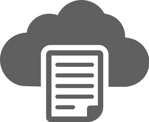 cloud computing document text icon gray color vector image