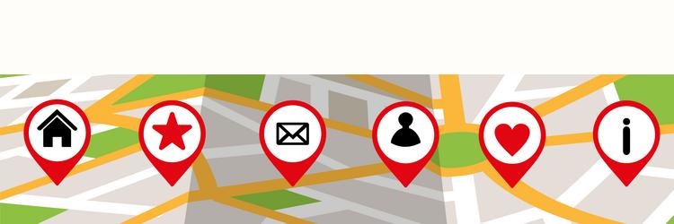 gps interface elements set city map navigation vector image