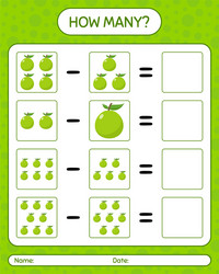How many counting game guava worksheet vector