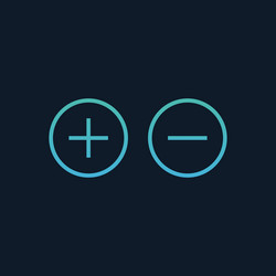 plus minus and active passive web buttons add vector image