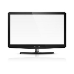 realistic of computer monitor with blank screen vector