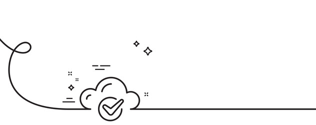 approved cloud computing line icon internet data vector image