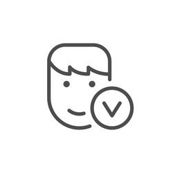 Approved person line outline icon vector