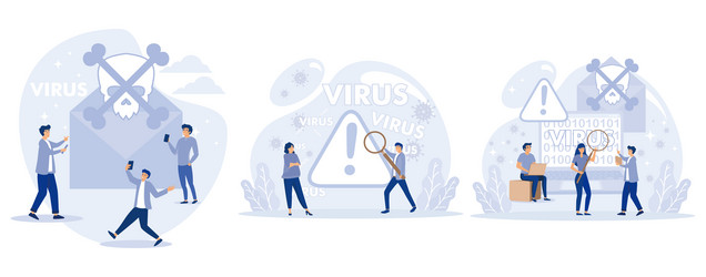 computer virus concept hacker attack and web vector image