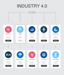 Industry 4.0 Icons - Smart Factory Vector Image