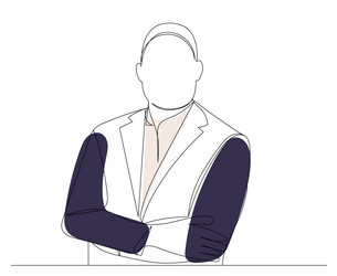 man portrait continuous line drawing sketch vector image