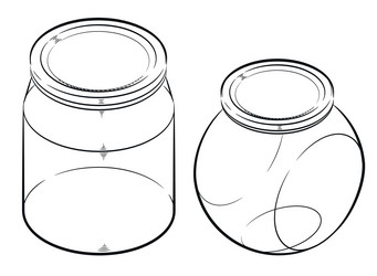 sketch jar container box kitchen storage vector