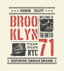 vintage urban typography with skull vector