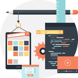 application development flat web icon concept vector image