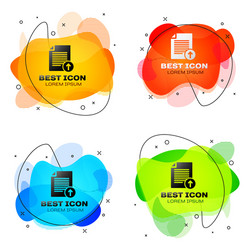 Black upload file icon isolated document vector