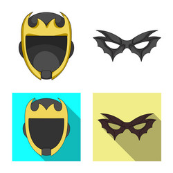 isolated object of hero and mask icon set vector image