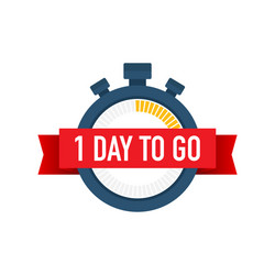 One Day To Go Countdown Icon vector image