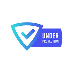 shield with check mark icon under protection vector