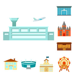 Building and architecture cartoon icons in set vector