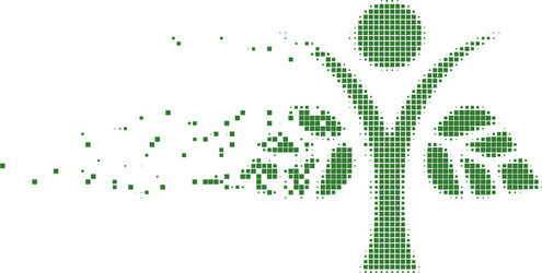 Eco man dissolving pixel icon vector