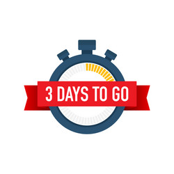 Three Days To Go Countdown Timer Icon vector image
