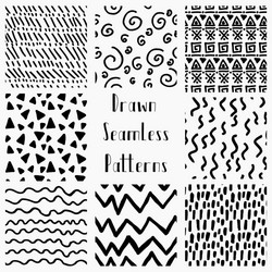 Abstract hand drawn seamless background patterns Vector Image