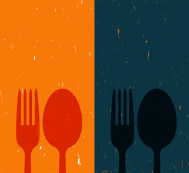 Cutlery on abstract background vector