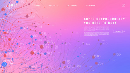 Landing page abstract design with big data vector