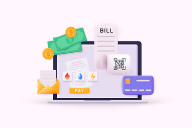 payment concept invoice and electricity meter vector