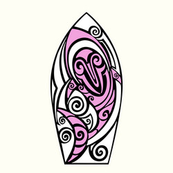 Polynesian Surfboard Tattoo Vector Image
