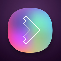 right arrowhead app icon forward triangular arrow vector image