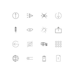 user interface linear thin icons set outlined vector image