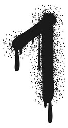 grungy one shape with dripping paint number vector image