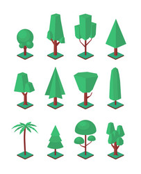 isometric trees set objects for landscape vector image