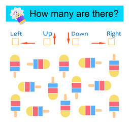 Left or right up down logic game for kids Vector Image