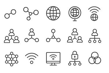 showcasing various networking vector image