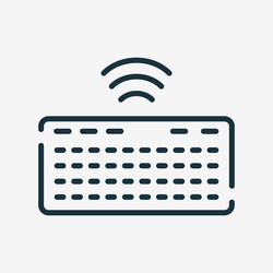 Wireless keyboard line icon computer keypad vector