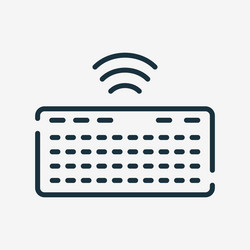 wireless keyboard line icon computer keypad vector