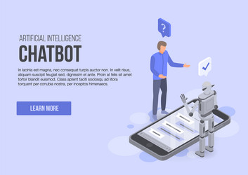 Artificial intelligence chatbot concept banner vector