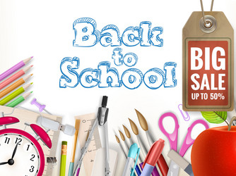 Back to school sale background eps 10 vector