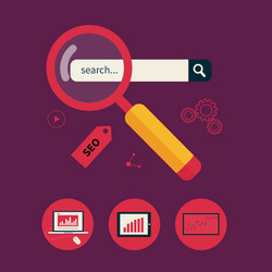 concept of website analytics and seo data analysis vector image