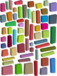 Rectangular square 3d shapes in multiple color vector