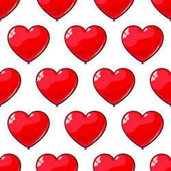 seamless pattern of red balloons in the shape vector image