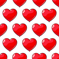 Seamless pattern of red balloons in the shape vector