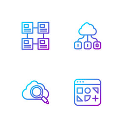 set line different files search cloud computing vector image