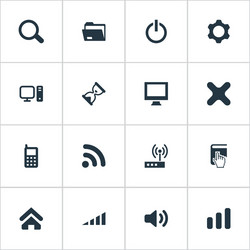 set of simple technology icons vector