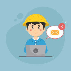 student checking email inbox vector image