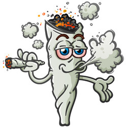 cool joint with attitude open arms smoking vector image