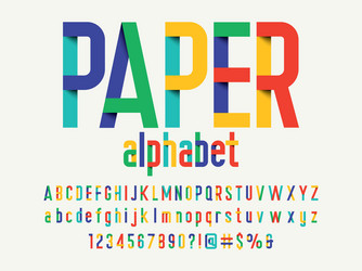 Paper fold font Royalty Free Vector Image - VectorStock