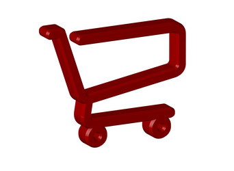 Shopping cart simple 3d icon vector