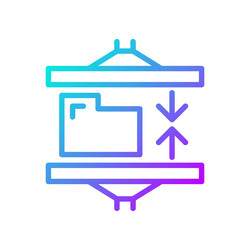 data compression technique gradient linear icon vector image