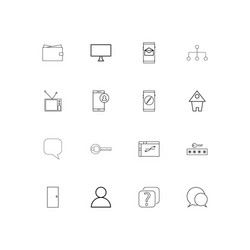 internet of things linear thin icons set outlined vector image